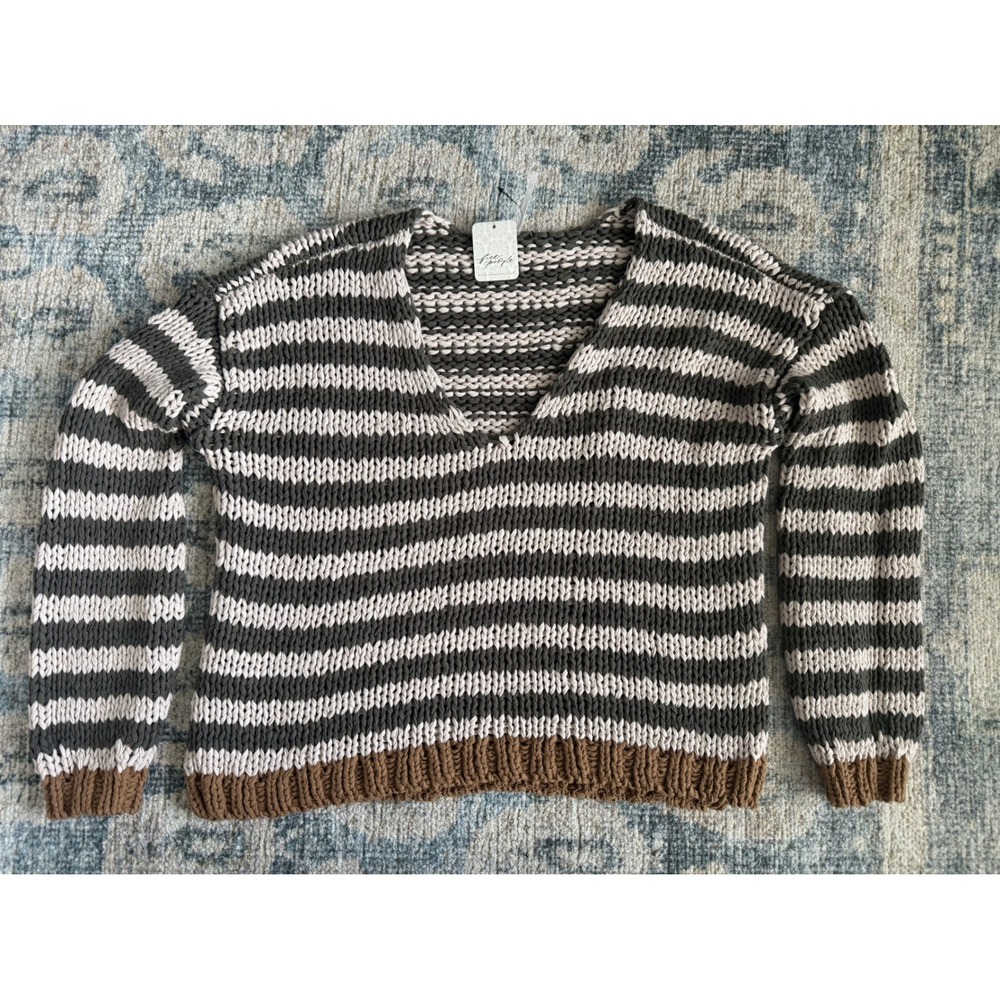 Free People Portland Pullover Sweater in Seaweed Shell Size XS NWT - Picture 2 of 6